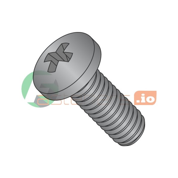 Newport Fasteners M4-0.70 x 45 mm Phillips Pan Machine Screw, Black Oxide Steel, 1000 PK 983444 - main
